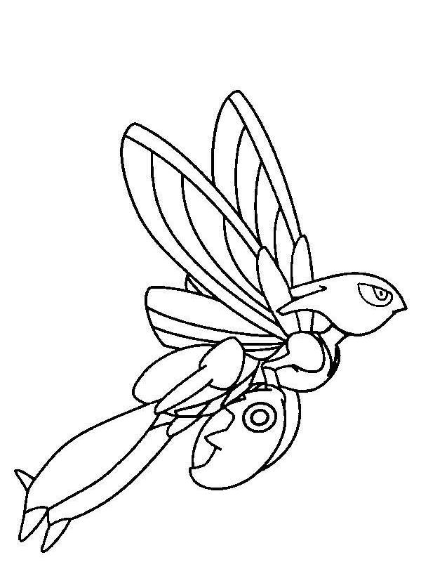 coloriage pokemon cizayox vole
